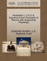 Hackethal V. U S U.s. Supreme Court Transcript Of Record With Supporting Pleadings