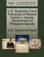 U.s. Supreme Court Transcript Of Record Carino V. Insular Government Of Philippine Islands