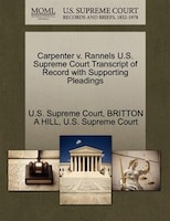 Carpenter V. Rannels U.s. Supreme Court Transcript Of Record With Supporting Pleadings