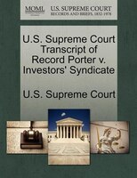 U.s. Supreme Court Transcript Of Record Porter V. Investors' Syndicate