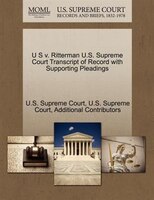 U S V. Ritterman U.s. Supreme Court Transcript Of Record With Supporting Pleadings