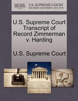 U.s. Supreme Court Transcript Of Record Zimmerman V. Harding