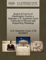 Board Of Com'rs Of Washington County V. Sallinger U.s. Supreme Court Transcript Of Record With Supporting Pleadings