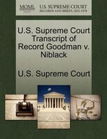 U.s. Supreme Court Transcript Of Record Goodman V. Niblack