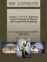 Cohen V. U S U.s. Supreme Court Transcript Of Record With Supporting Pleadings