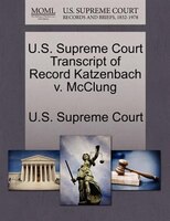 U.s. Supreme Court Transcript Of Record Katzenbach V. Mcclung