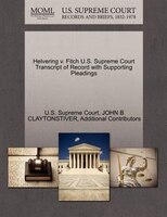Helvering V. Fitch U.s. Supreme Court Transcript Of Record With Supporting Pleadings