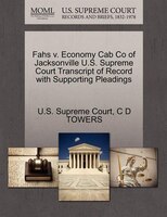 Fahs V. Economy Cab Co Of Jacksonville U.s. Supreme Court Transcript Of Record With Supporting Pleadings