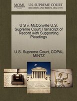U S V. Mcconville U.s. Supreme Court Transcript Of Record With Supporting Pleadings