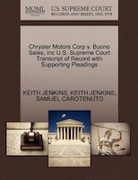 Chrysler Motors Corp V. Buono Sales, Inc U.s. Supreme Court Transcript Of Record With Supporting Pleadings