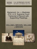 Mariemont, Inc. V. Masheter (p.e.) U.s. Supreme Court Transcript Of Record With Supporting Pleadings