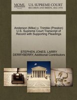 Anderson (mike) V. Trimble (preston) U.s. Supreme Court Transcript Of Record With Supporting Pleadings
