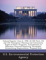 Federal Register June 8, 1998: 40 Cfr Parts 355 And 370: Emergency Planning And Community Right-to-know Programs, Amendments To Ha