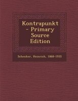 Kontrapunkt - Primary Source Edition