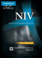 Niv Clarion Reference Bible, Black Calf Split Leather, Ni484:x