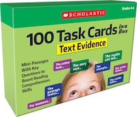 100 Task Cards in a Box: Text Evidence: Mini-Passages With Key Questions to Boost Reading Comprehension Skills