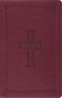 Esv Large Print Thinline Reference Bible (trutone, Burgundy, Celtic Cross Design)