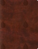 Esv Single Column Journaling Bible (trutone, Chestnut, Leaves Design)