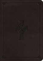 Esv Single Column Journaling Bible, Large Print (trutone, Charcoal, Celtic Cross Design)