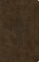 Esv Large Print Thinline Bible (trutone, Olive, Celtic Cross Design)
