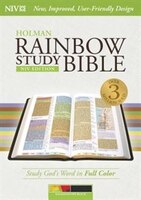 NIV RAINBOW STUDY BIBLE, KALEIDOSCOPE BLACK LEATHERTOUCH