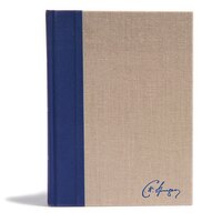 KJV SPURGEON STUDY BIBLE, NAVY/TAN CLOTH-OVER-BOARD