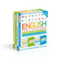 English For Everyone: Intermediate And Advanced Box Set: Course And Practice Books Four-book Self-study Program