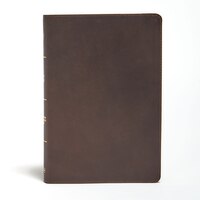 CSB Large Print Ultrathin Reference Bible, Brown Genuine Leather, Black Letter ED