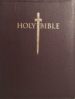 KJVER Sword Study Bible Giant Print Burgundy Genuine Leather: King James Version Easy Read