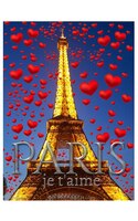 Paris Je T'aims Gold  Eiffel Tower Creative Blank Journal Notebook