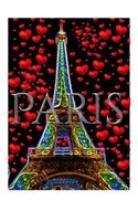 Paris Neon  Red Hearts Eiffel Tower  Creative Blank   Journal Valentine's  Edition