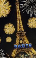 Paris Eiffel Tower Sparkle Creative Blank Cream Color Page  Journal