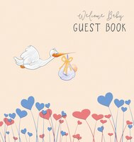 BABY SHOWER GUEST BOOK with GIFT LOG (Hardcover) for Baby Naming Day, Baby Shower Party, Christening or Baptism Ceremony, Welcome