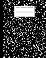 Marbled Composition Notebook: Black Marble Wide Ruled Paper Subject Book