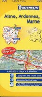Michelin France Aisne, Ardennes, Marne Map 306