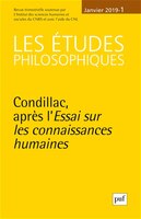 Études philosophiques 2019, no 01: Condillac, après l'Essai sur les connaissances humaines