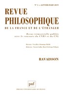 Revue philosophique 2019, no 01: Ravaisson