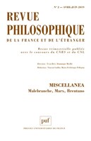 Revue philosophique 2019, no 02: Miscellanea