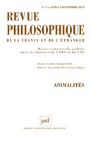 Revue philosophique 2019, no 03: Animalités