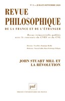 Revue philosophique 2020, no 03: John Stuart Mill et la révolution