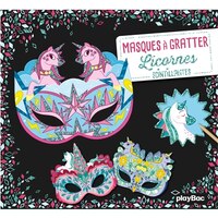 Pochette - Licornes scintillantes: Masque à gratter