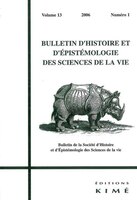 Bulletin d'histoire et d'épistémologie des sciences de la vie, v.13, no 01