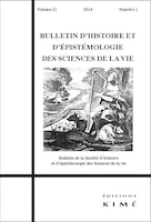 Bullentin d'histoire et d'épistémologie des sciences de la vie, v. 21, no 01