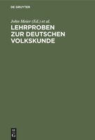 Lehrproben Zur Deutschen Volkskunde