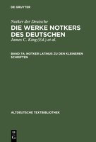 Notker latinus zu den kleineren Schriften