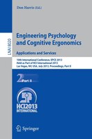 Engineering Psychology and Cognitive Ergonomics. Applications and Services: 10th International Conference, EPCE 2013, Held as Part