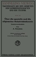 Über die spezielle und die allgemeine Relativitätstheorie: Gemeinverständlich