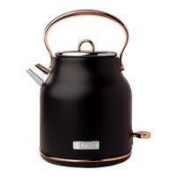 Haden - Heritage  1.7 Liter Electric Kettle Stainless Steel with Auto Shut -Off - Black/Copper