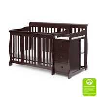 STORKCRAFT PORTOFINO 4-IN-1 CONVERTIBLE CRIB AND CHANGER ESPRESSO