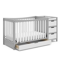 REMI 4-IN-1 CONVERTIBLE CRIB AND CHANGER, PEBBLE GRAY